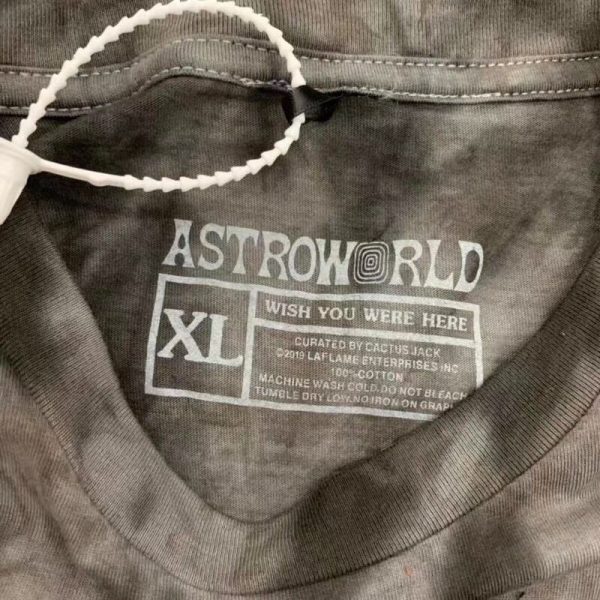 Astroworld Fest Gray Tie Dye tag
