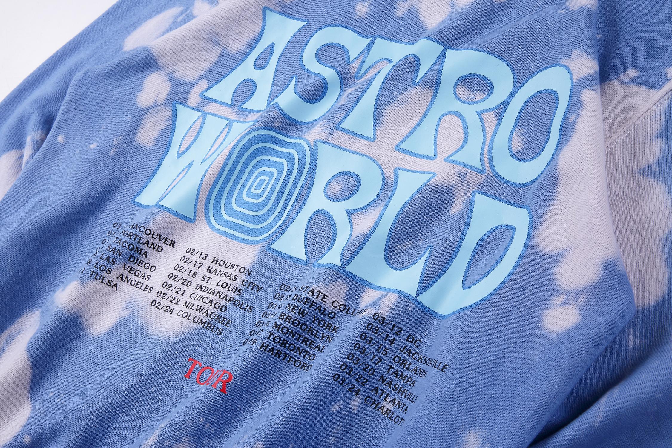 Qianyuyu Unisex Hoodie Travis Scott ASTROWORLD Tie-dye Astronaut Logo ASTROWORLD Super Soft Comfortable Long Sleeve Pullover Top with Pocket 